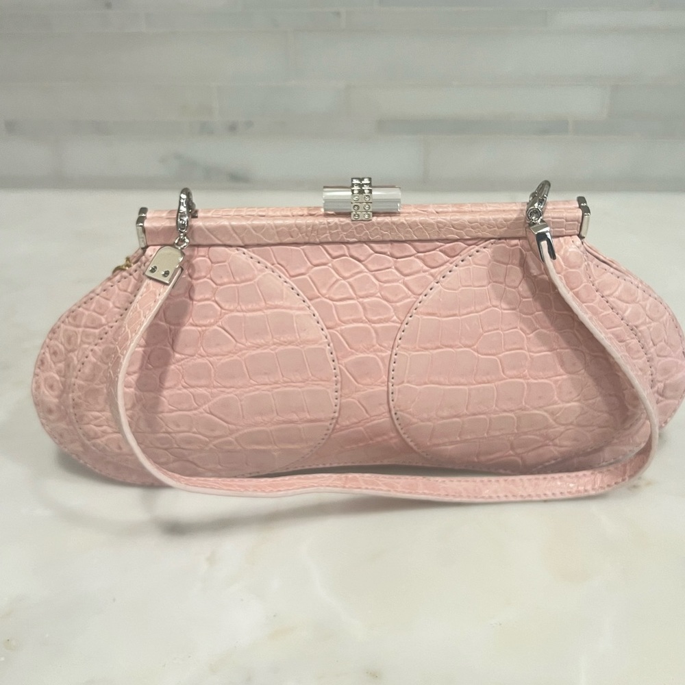 NEW! Authentic Kwanpen crocodile handbag in light pink
